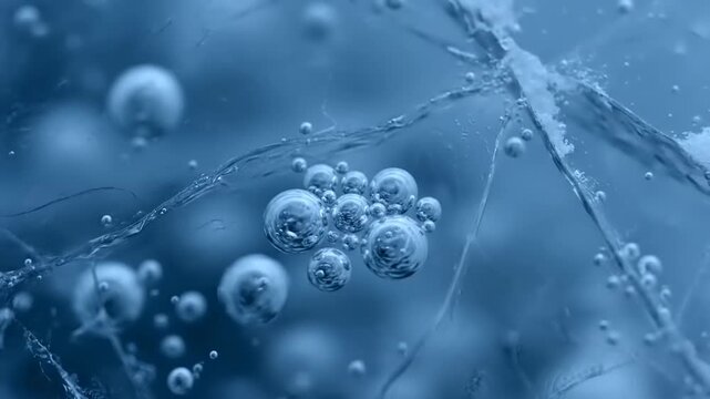 Abstract Bubbles and Water Flow Macro Shot