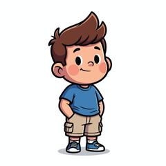 Smiling young boy in casual outfit