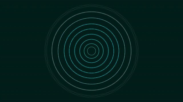 Seamless 4K UHD minimalist zen circle mandala mirroring Vishuddha throat chakra energy. Symmetrical polar coordinate kaleidoscope motion loop for meditation, yoga projection, and sound bath background