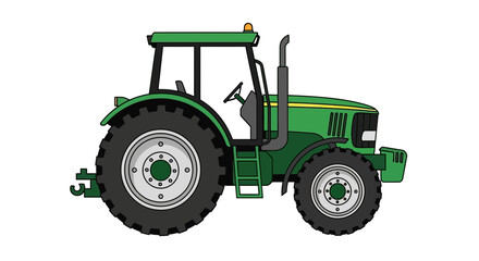 Obraz premium Green Agricultural Tractor - Farm Vehicle Illustration