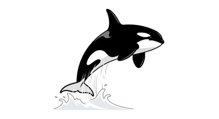 Obraz premium Jumping Killer Whale Orca Illustration