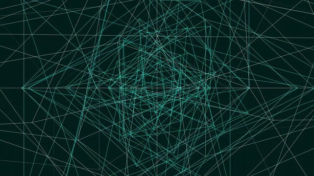 4K UHD seamless loop of a 3D Octahedron. The Vishuddha throat chakra geometry performs a hypnotic phase shift motion. Ideal for meditation, solfeggio healing overlays, and calm ambient backgrounds.