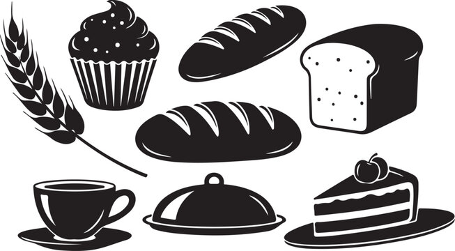 Running and fitness icons in black and white style