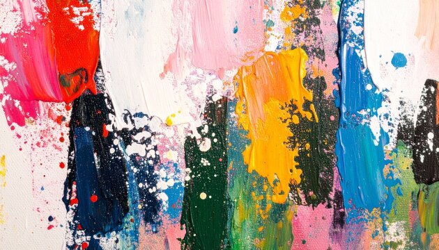 Abstract Colorful Acrylic Painting Texture