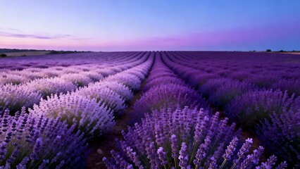 Obraz premium Rows of lavender flowers in a field