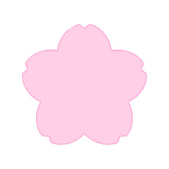 手描きの桜の花の線画フレーム素材 - 春･卒入学･日本のイメージのシンプルでかわいい装飾イラスト