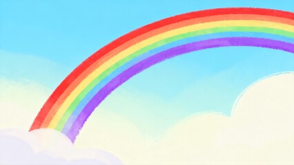 Fototapeta premium Rainbow in the sky with clouds