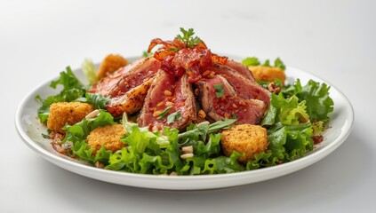 Fototapeta premium Tuna, bacon, and nugget salad