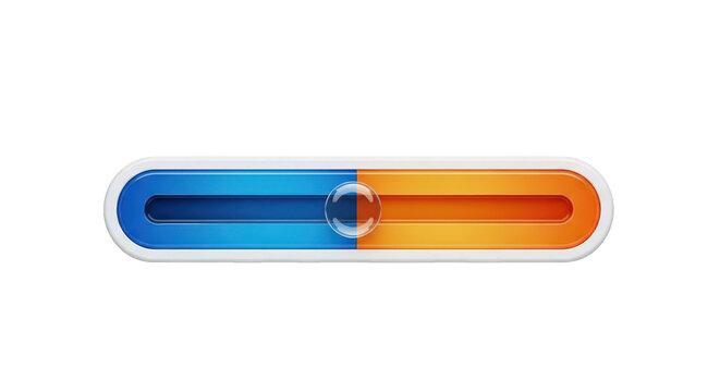 Temperature slider icon with blue and orange gradient isolated on transparent background