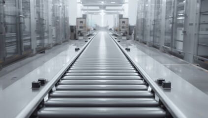 Fototapeta premium Vacant food production conveyor