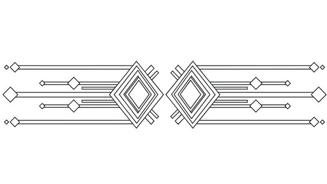 Elegant art deco style geometric border design with diamond shapes and clean lines for invitation and formal document decoration.