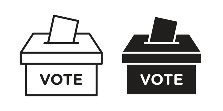 Ballot icon linear symbol. Vector Designs.