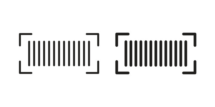 Barcode read icon linear symbol. Vector Designs.