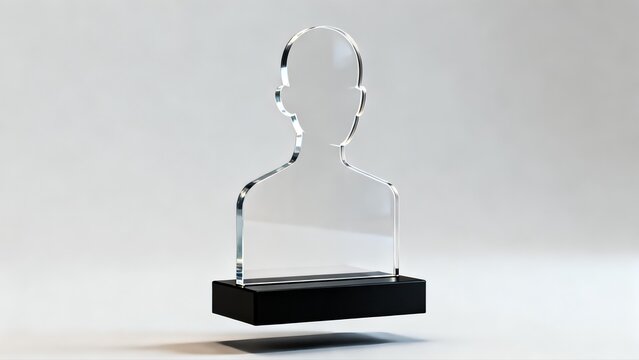 Crystal trophy with black base