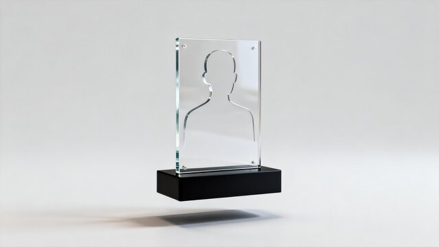 Glass trophy with human silhouette