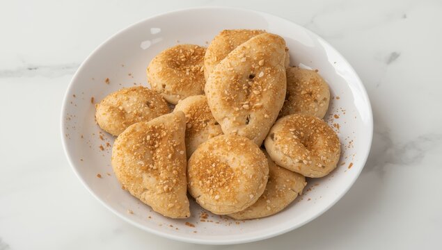 white table with qatayef
