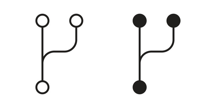 Code branch icon linear symbol. Vector Designs.