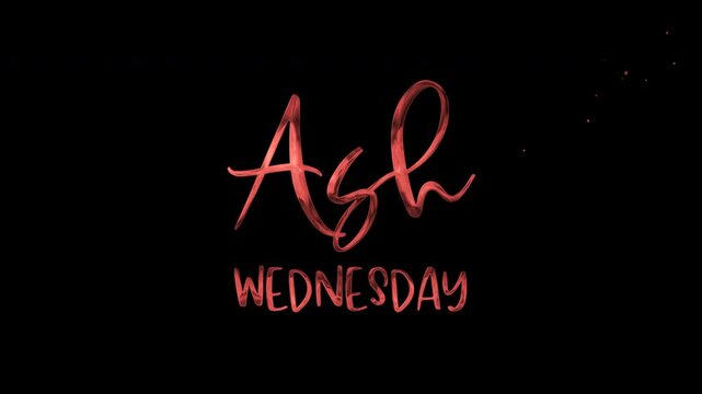 Ash wednesday in a stylish pink font, perfect for church events, religious websites, social media posts, and greeting cards.