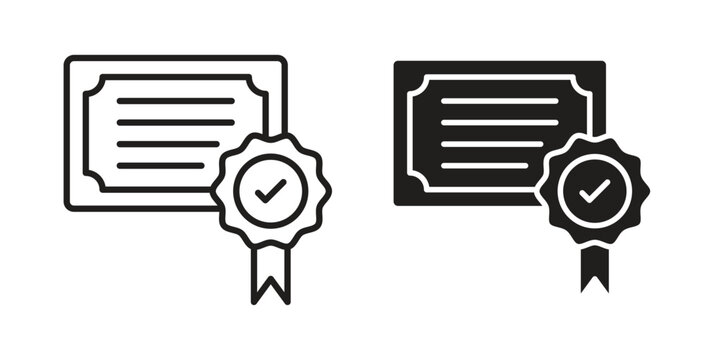 Diploma icon linear symbol. Vector Designs.