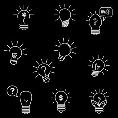 Light bulb and question mark symbol in flat style, Idea generation and creativity, icon, vector illustration.