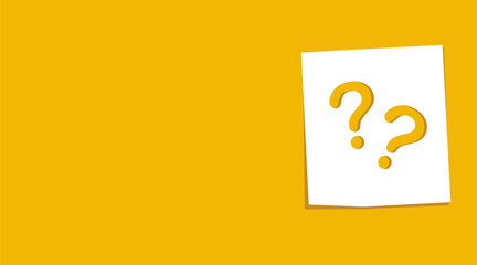 Question mark icon background on Paper Note, vector illustration. Flat design style.
