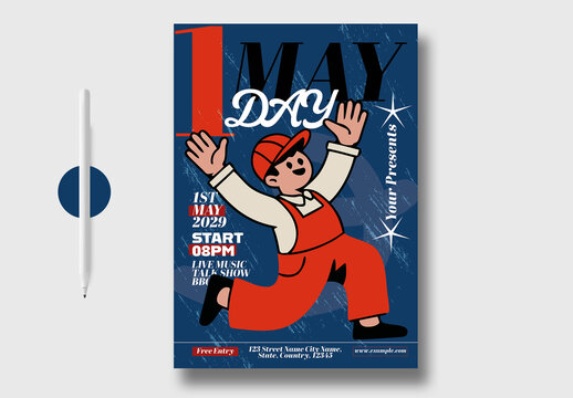 International Workers Day 1st May Celebration Poster Template