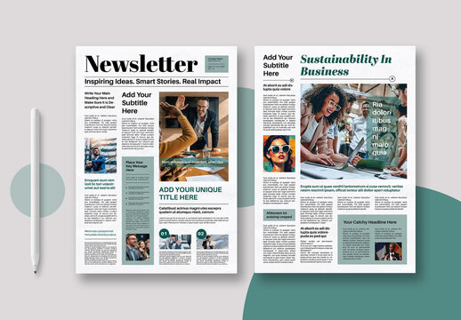 Modern Business Newsletter Design Layout