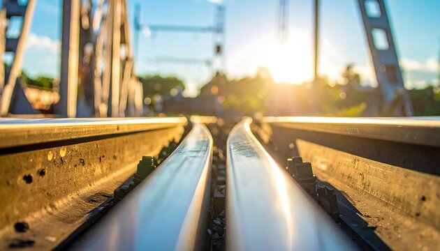 Paths of Progress: A striking image of parallel railroad tracks leading towards a bright, sunlit horizon, evoking a sense of journey and destination.