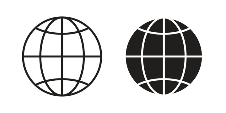 Globe icon linear symbol. Vector Designs.