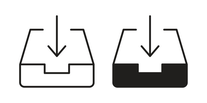 Inbox icon linear symbol. Vector Designs.