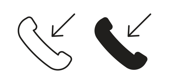 Incoming Call icon linear symbol. Vector Designs.