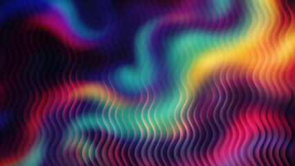 Obraz premium Vibrant rainbow wavy pattern vector illustration with colorful gradient, flat design