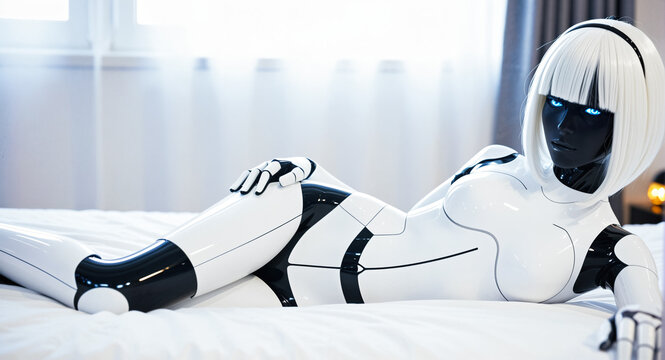 Futuristic Android Woman for Intimate Services