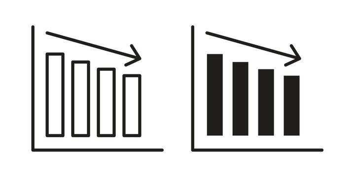 Loss Chart Icon linear symbol. Vector Designs.