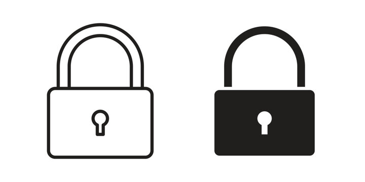Lock icon linear symbol. Vector Designs.