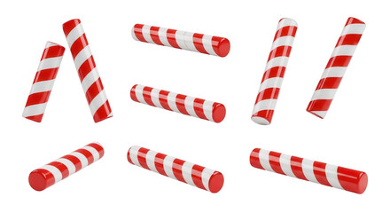 Fototapeta premium candy cane display on white background for holiday season festive treats possible use christmas decorations advertising