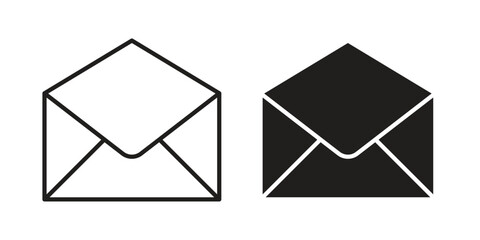 Open envelope icon linear symbol. Vector Designs.