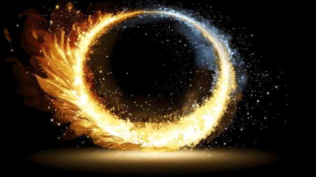 Dynamic Energy Portal Loop Animation with Golden Sparks
