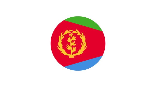 Icon Flag Eritrea Circle Bounce 4K Transparent