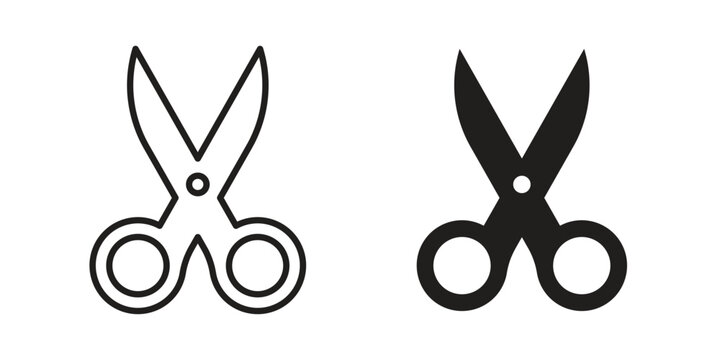 Scissors icon linear symbol. Vector Designs.