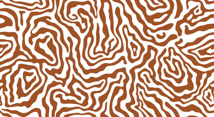 Fototapeta premium Abstract swirling pattern with organic shapes in brown and white.