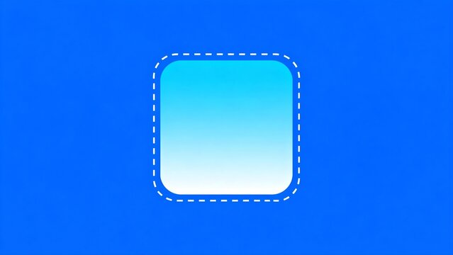 Blue gradient square with dashed border