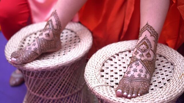 Bride and groom doing the Bengali wedding rituals with pan pata and loda