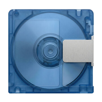 Retro blue translucent minidisc storage media