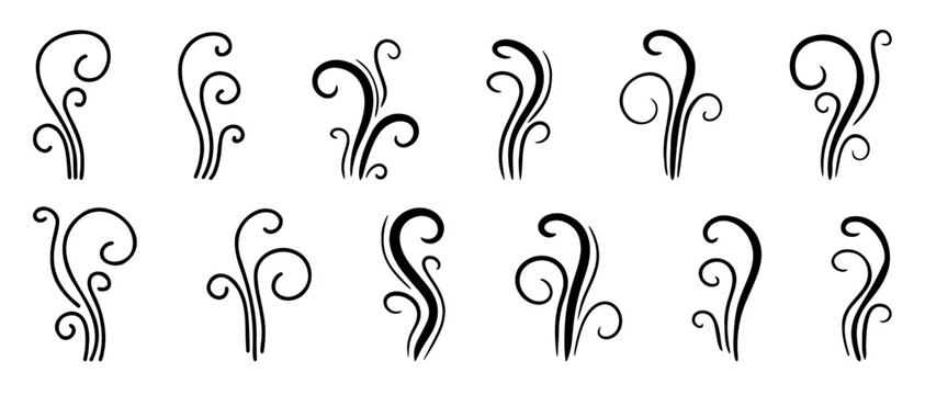 Abstract smoke and steam waves with smooth motion. Great for heat, smell, vapor, logo marks and graphic accents.