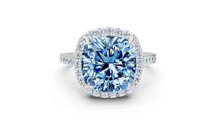 Refined ring emphasizing the brilliance of a cushion diamond.