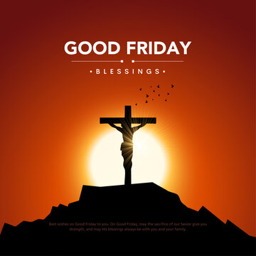 Good friday cultural background for spiritual belief and faith. Good Friday creative Post Design. Happy Good Friday and Holy Week Poster Design.