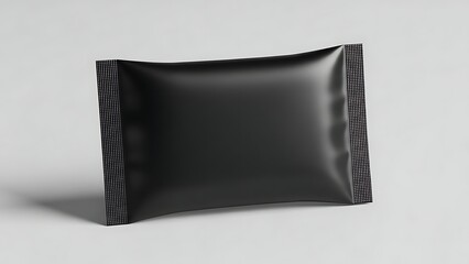 Obraz premium A sleek black pillow with a textured diamond pattern on the edges