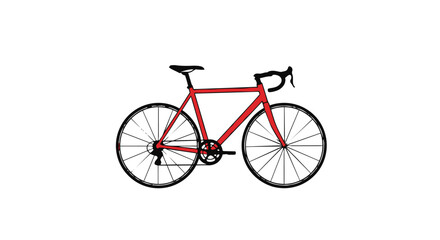 Fototapeta premium Red bicycle with black wheels and handlebars