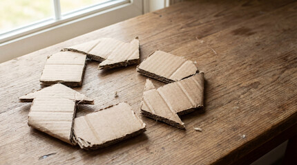 Recycling Symbol Made from Cardboard &ndash; Eco Friendly Concept